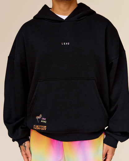 Pride Sticker Boxy Hoodie - Black | Official Brand