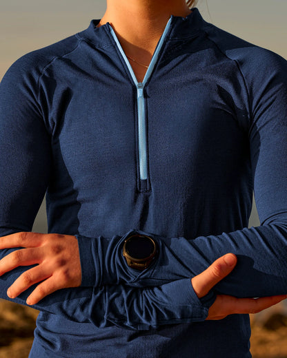 GG AeroFLX+ Long Sleeve Half Zip – Future Navy-Baltic Sea | Men's Performance Golf Pullover