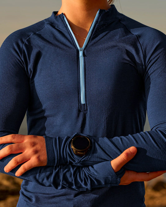 GG AeroFLX+ Long Sleeve Half Zip – Future Navy-Baltic Sea | Men's Performance Golf Pullover