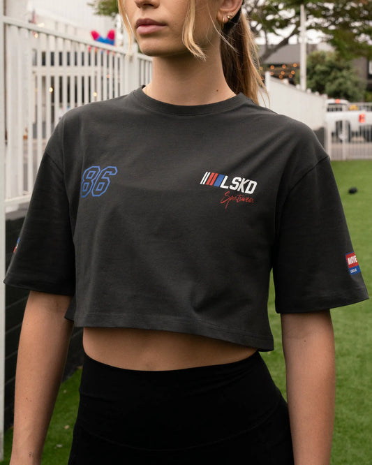 Redline FLXCotton Cropped Tee - Pirate Black-White