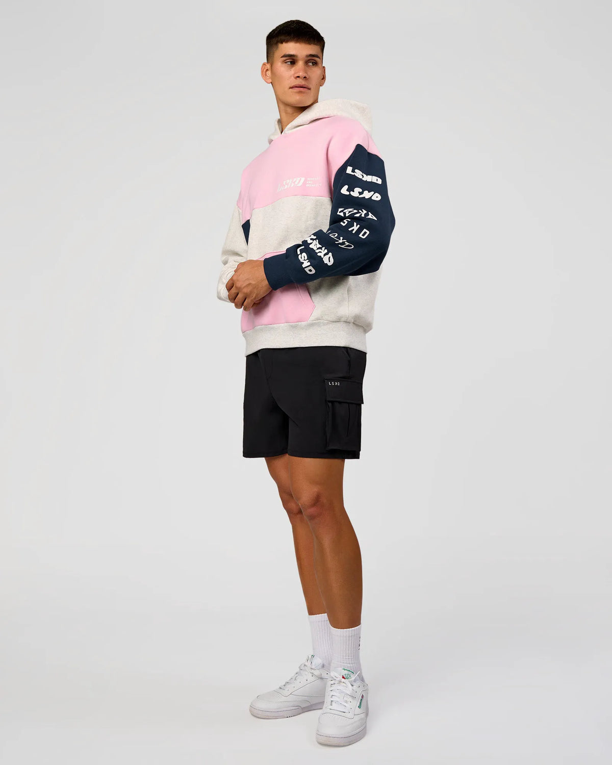 Grey Marl-Marshmallow-Navy