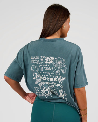 Transformative Teal Washed-White