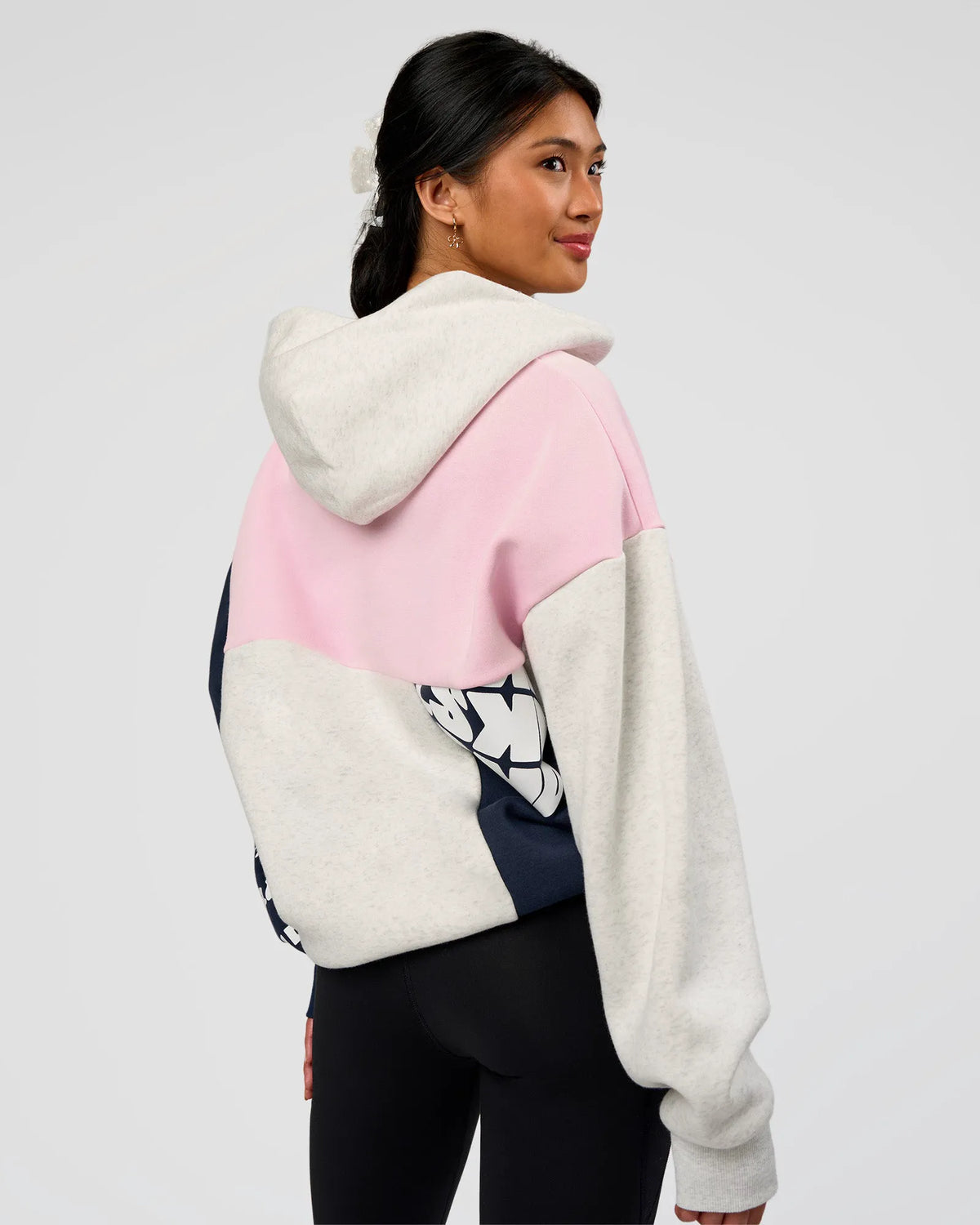 Grey Marl-Marshmallow-Navy