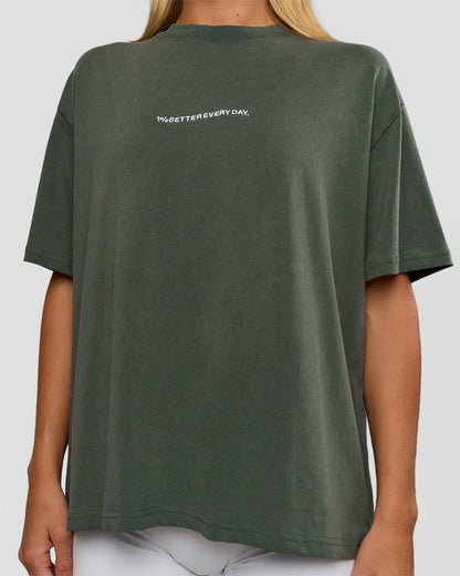 Carbon Green Washed-White