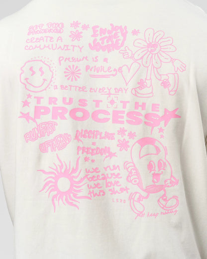 Off White-Pink Rose
