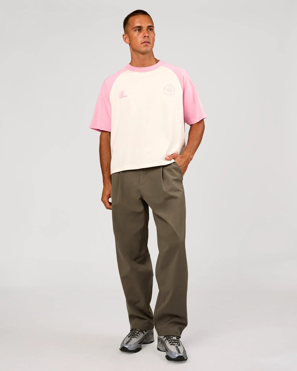 Off White-Pink Rose