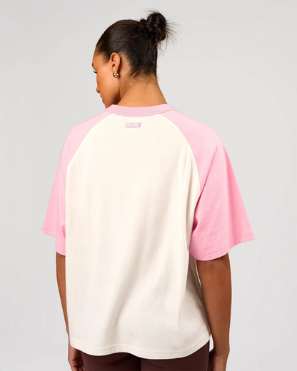 Off White-Pink Rose